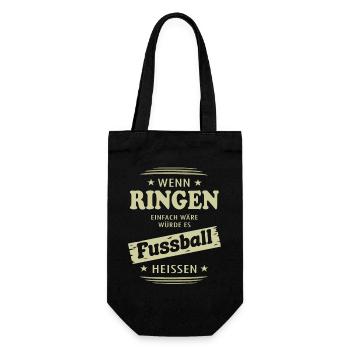 Wenn Ringen einfach wäre - Geschenkbeutel für Flaschen - Schwarz - Vorne