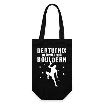 Der tut nix der will nur bouldern Klettern Boulder - Geschenkbeutel für Flaschen - Schwarz - Vorne
