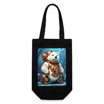 Steampunk Eisbear 1.3 - Geschenkbeutel für Flaschen - Schwarz - Vorne