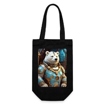 Steampunk Eisbear 1.5 - Geschenkbeutel für Flaschen - Schwarz - Vorne
