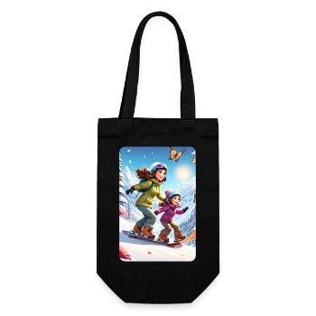 personalisiertes Design-Muttergeschenk - Geschenkbeutel für Flaschen - Schwarz - Vorne