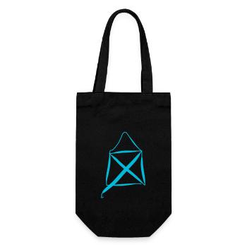 Maison bleue peinte en ligne - Sac à bouteille - noir - Devant