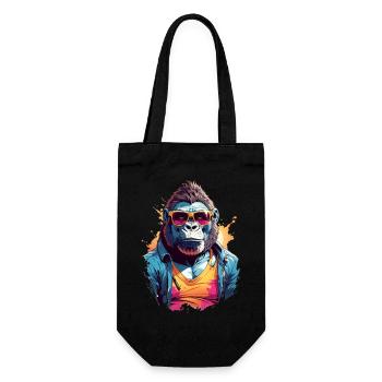 Cool Colourful Gorilla in Sunglasses - Gift Bag for Bottles - black - Front