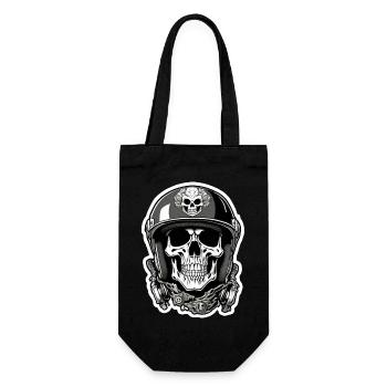 Totenkopf - Skelett - Totenkopf - Motorradhelm - Geschenkbeutel für Flaschen - Schwarz - Vorne