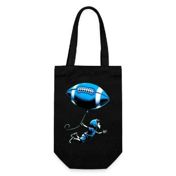 Jung mit American Football Luftballon Banksy Stil - Geschenkbeutel für Flaschen - Schwarz - Vorne