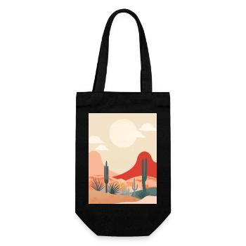 Désert dans un style plat minimaliste - Sac à bouteille - noir - Devant