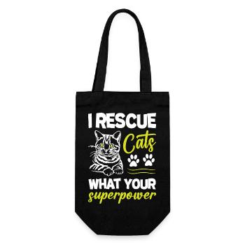 I Rescue Cats What s Your Superpower - Gift Bag for Bottles - black - Front
