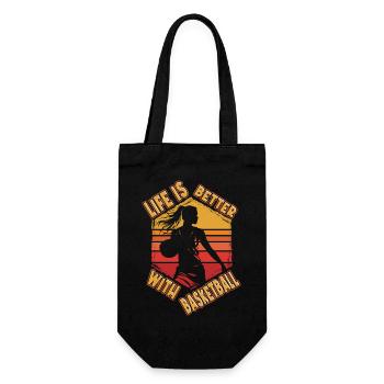 Basketball Woman Basketball Player Basketball Player - Gift Bag for Bottles - black - Front