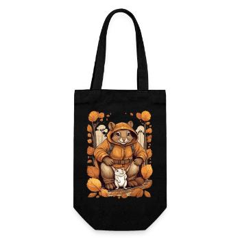 Cute squirrel with mouse - Gift Bag for Bottles - black - Front