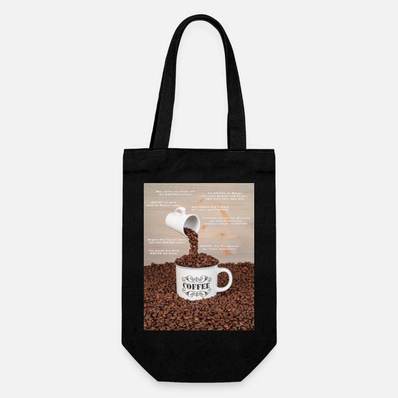 Eine Tasse Kaffee mit Sprüchen - Geschenkbeutel für Flaschen - Schwarz