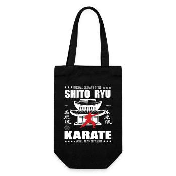 coole Shito-Ryu Kampfsport Design mit Kanji - Geschenkbeutel für Flaschen - Schwarz - Vorne