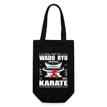 coole Wado-Ryu Kampfsport Design mit Kanji - Geschenkbeutel für Flaschen - Schwarz - Vorne