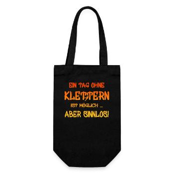 Kletterer Boulderer klettern bouldern - Geschenkbeutel für Flaschen - Schwarz - Vorne