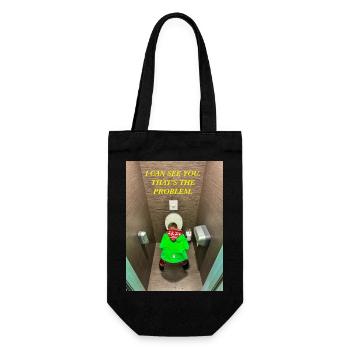 Ich kann dich sehen. Das ist das Problem. - Geschenkbeutel für Flaschen - Schwarz - Vorne