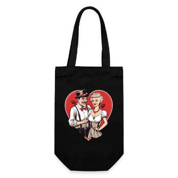 Valentine Couple - Geschenkbeutel für Flaschen - Schwarz - Vorne