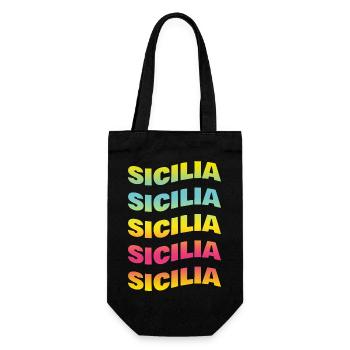 t-shirt Sicilia onda t-shirt gift idea - Gift Bag for Bottles - black - Front