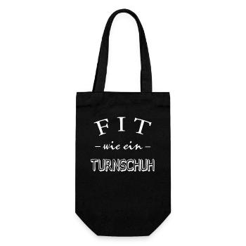 Fit wie ein Turnschuh, Gym, Sportdesign - Geschenkbeutel für Flaschen - Schwarz - Vorne