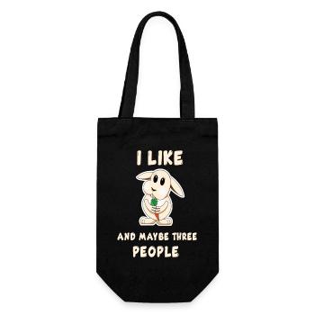 J’aime les lapins et peut-être trois personnes - Sac à bouteille - noir - Devant