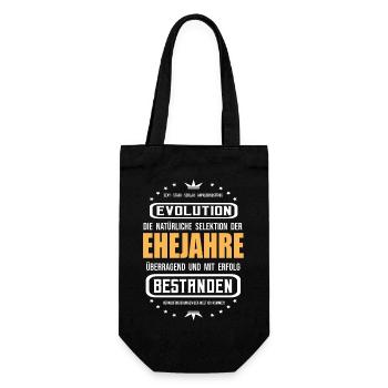 Ehejahre Überragend und mit Erfolg bestanden - Geschenkbeutel für Flaschen - Schwarz - Vorne