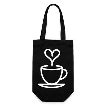 Coffee Cup, Teacup, Barista Love - Gift Bag for Bottles - black - Front