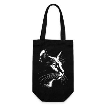 Katze, katzenmotiv - Geschenkbeutel für Flaschen - Schwarz - Vorne
