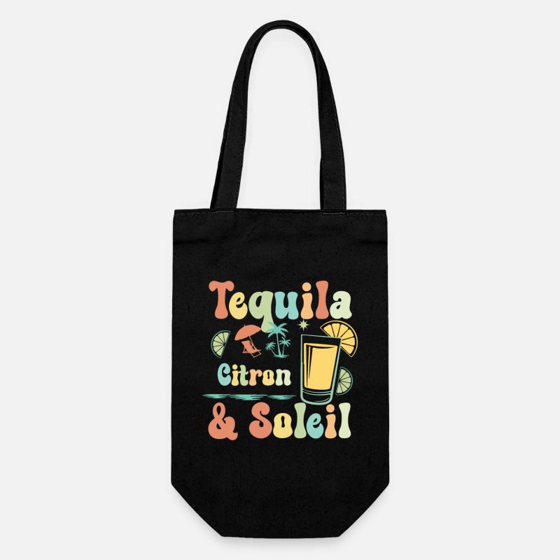 Tequila, Lemon & Sun - Gift Bag for Bottles - black