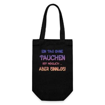 tauchen diving - Geschenkbeutel für Flaschen - Schwarz - Vorne