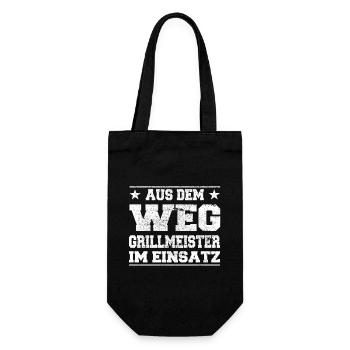 Out of the way Grill Master in Action Design - Gift Bag for Bottles - black - Front