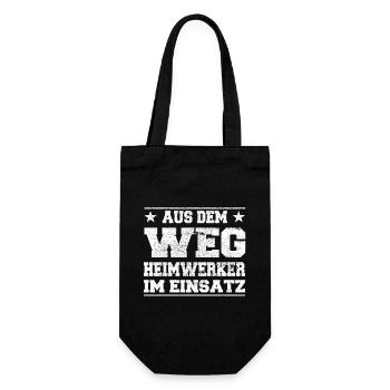 Aus dem Weg Heimwerker im Einsatz Design - Geschenkbeutel für Flaschen - Schwarz - Vorne