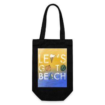 Lets Go to beach - Gift Bag for Bottles - black - Front