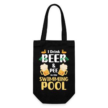 Swimming Pool Sommer Erholung - Geschenkbeutel für Flaschen - Schwarz - Vorne