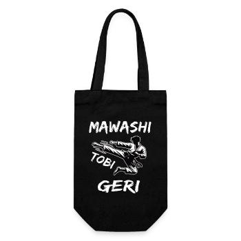 Mawashi Tobi Geri, the karate kick in the jump - Gift Bag for Bottles - black - Front