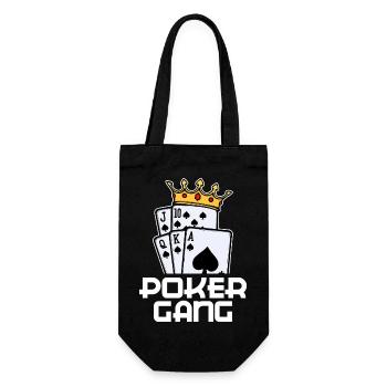 Poker Statement Casino Kartenspiel Glücksspiel - Geschenkbeutel für Flaschen - Schwarz - Vorne