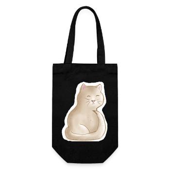 tired kitten - Gift Bag for Bottles - black - Front
