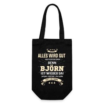 Everything's going to be alright, because Björn Ist da Outfit - Gift Bag for Bottles - black - Front