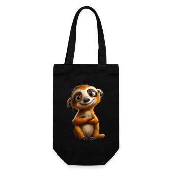 Sloth #lovely toons - Gift Bag for Bottles - black - Front