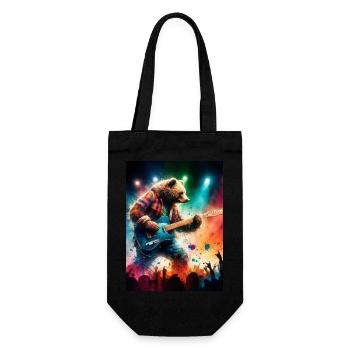 Bear in Concert - Gift Bag for Bottles - black - Front