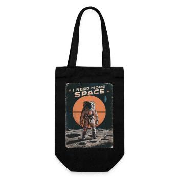 I Need More Space Astronaut Motif - Gift Bag for Bottles - black - Front