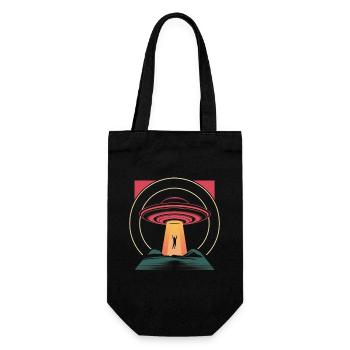 UFO hijacking in mysterious night - Gift Bag for Bottles - black - Front