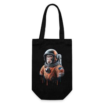 Space Adventure with a Monkey Astronaut - Gift Bag for Bottles - black - Front