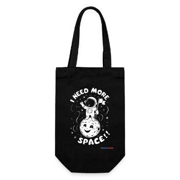 I need more space space - Gift Bag for Bottles - black - Front