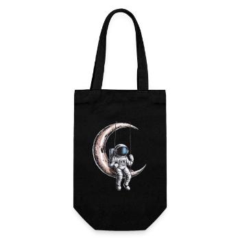 Mondschaukel Astronaut Abenteuer - Geschenkbeutel für Flaschen - Schwarz - Vorne