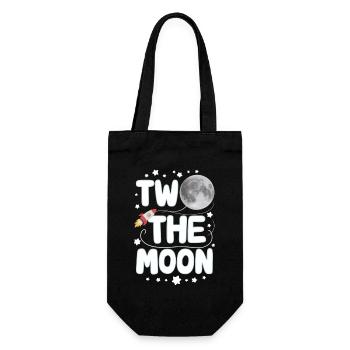 Zum 2. Geburtstag Ab Ins All – Zwei Zum Mond - Geschenkbeutel für Flaschen - Schwarz - Vorne
