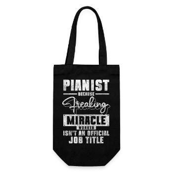 Piano Grand Piano Melody - Gift Bag for Bottles - black - Front