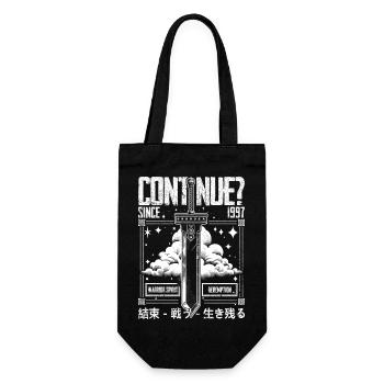 Continue? FF7 Classic Design 1997 - Gift Bag for Bottles - black - Front