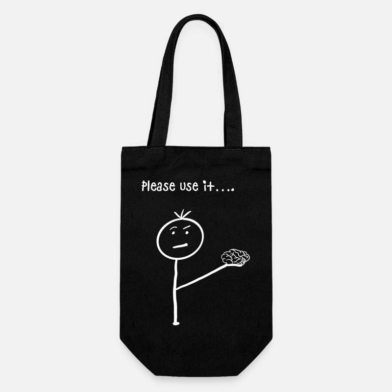 S'il vous plaît, utilisez-le… (blanc) - Sac à bouteille - noir