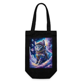 chat astronaute - Sac à bouteille - noir - Devant