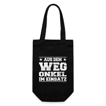 Out of the Way Uncle in Action Design - Gift Bag for Bottles - black - Front