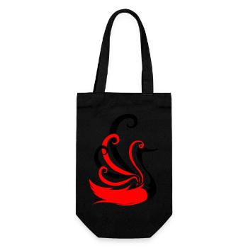 cygne - Sac à bouteille - noir - Devant