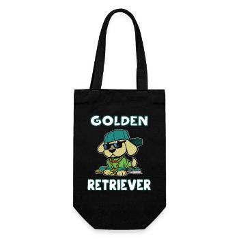 Cool Golden Retriever Design - Sac à bouteille - noir - Devant